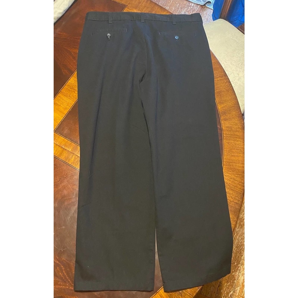 George Dress Pants Slacks Men's Size 38 x 30 Black Pleated Front Slash Pockets.